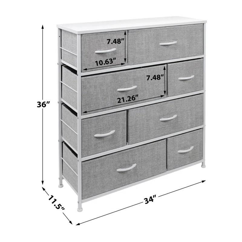 Sorbus Sorbus 8 Drawers Dresser with Steel Frame and Wood Top