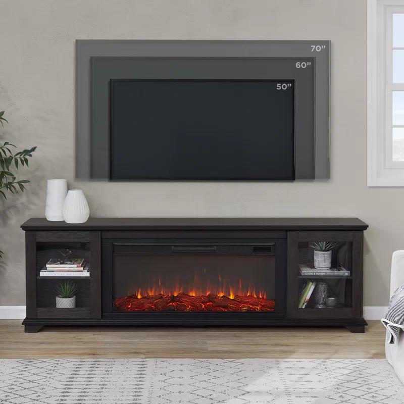 Real Flame Benjamin 81" Landscape TV Stand with Electric Fireplace by Real Flame