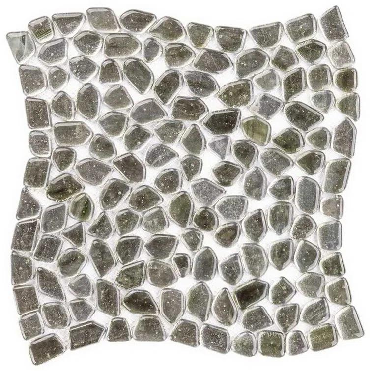 Bond Tile Fractal Pebble 11.88 in. x 11.88 in. Polished Glass Wall Mosaic Tile (0.98 Sq. Ft. / Each)