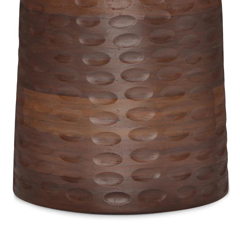 Simpli Home Boyd Solid Mango Wood Pedestal Accent End Table