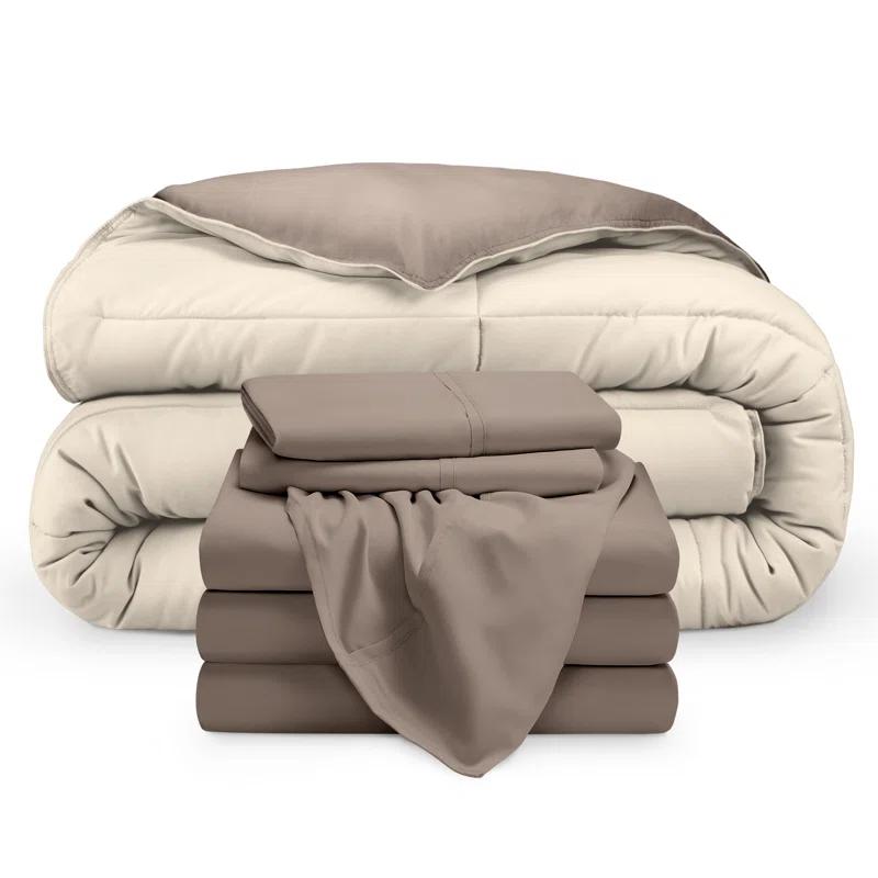 Bare Home 1800 Premium Microfiber Reversible Bed-In-A-Bag