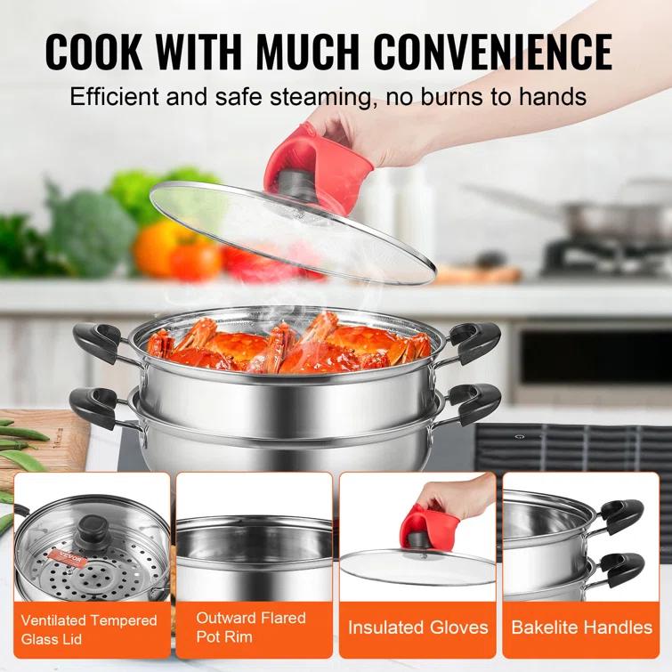 VEVOR VEVOR 3 Quarts Stainless Stee Steamer Pot