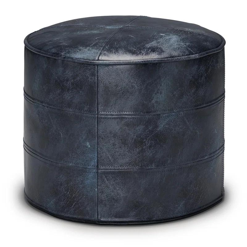 Simpli Home Connor 18"W Round Pouf
