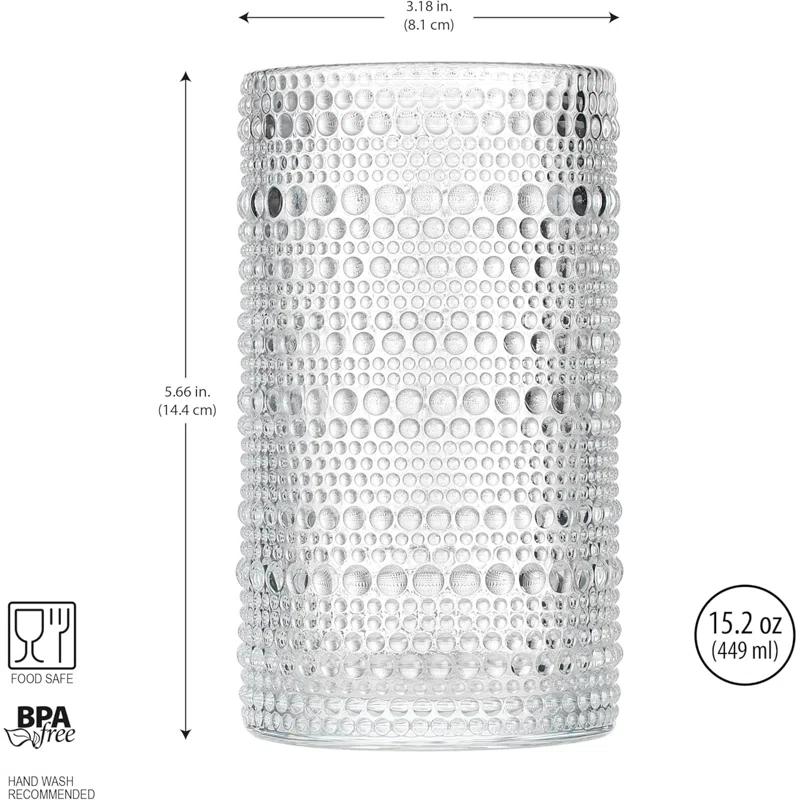 Home Essentials and Beyond Halo Set Of Four 15Oz Highball (Set of 4)