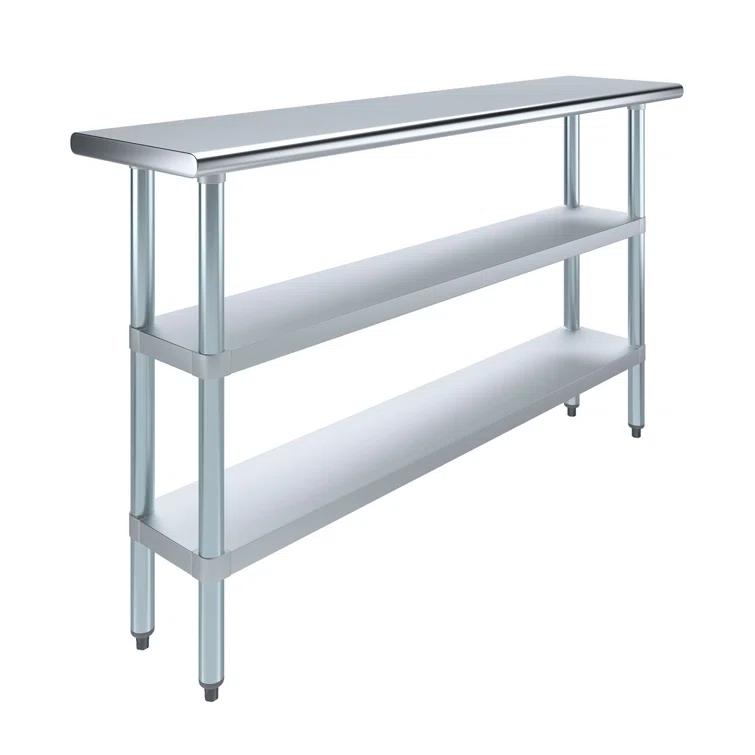 Amgood Stainless Steel Work Table with 2 Shelves