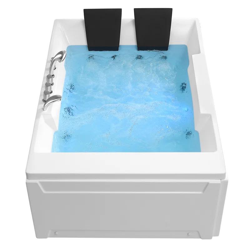 Modern 72'' x 48'' Alcove / Tile In Whirlpool Plastic / Acrylic Bathtub with Faucet
