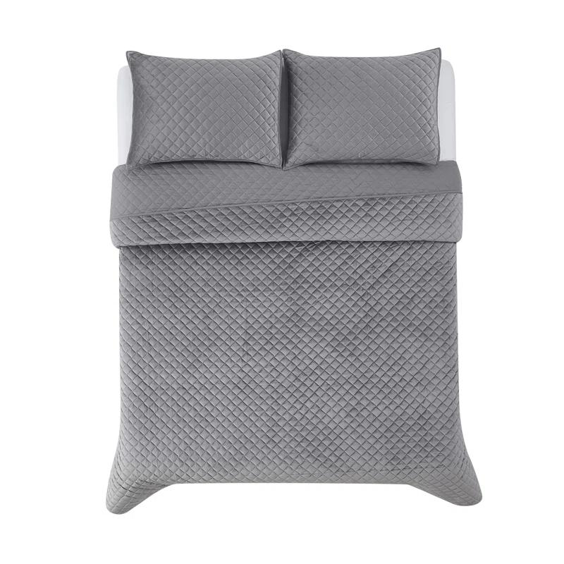 Diamond Velvet Quilt Set
