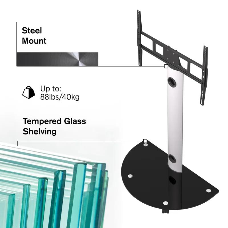 Promounts ProMounts Premium Rolling TV Stand with Swivel for 32"-72" Screens Holds up to 88 Lbs