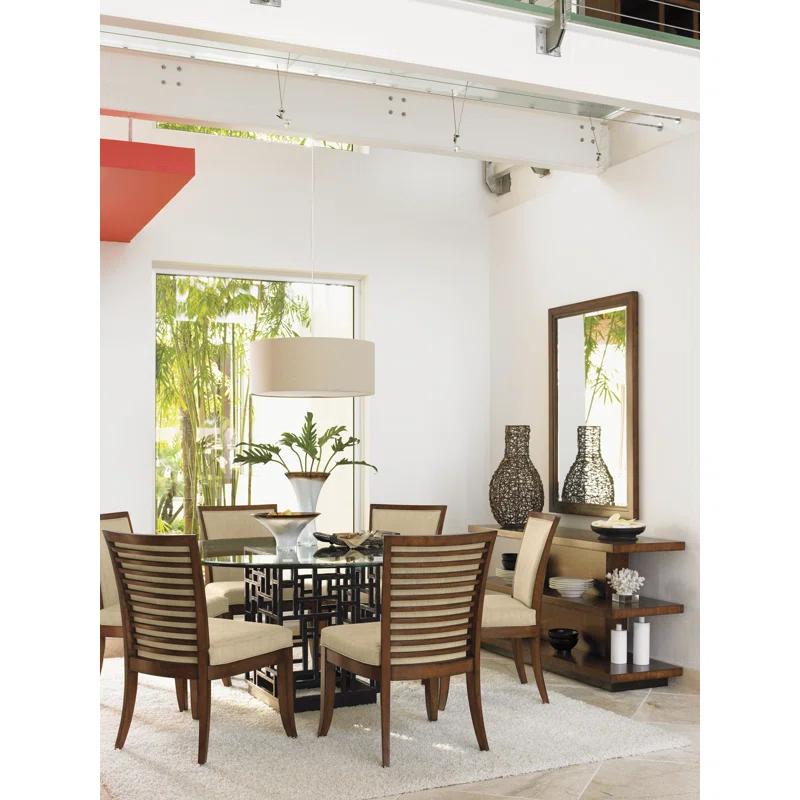 Tommy Bahama Home Ocean Club Kowloon Fabric Side Chair in Brown/Taupe/Cream