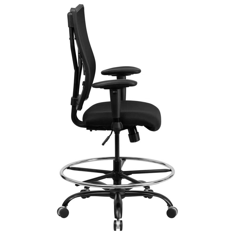 Flash Furniture Hercules Big & Tall 400 lb. Rated Mesh Ergonomic Drafting Chair w/ Adjustable Arms