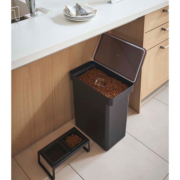 Yamazaki Home Airtight Pet Food Extra Large Storage Container With Transparent Lid, 6.6 gallons
