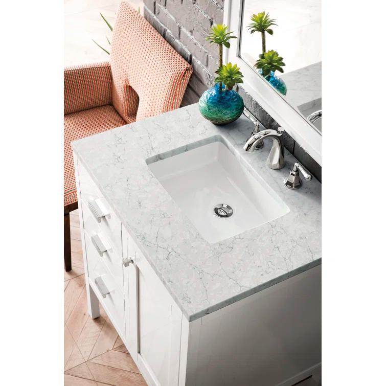 James Martin Vanities Addison 30'' Single Bathroom Vanity with Engineered Quartz Top