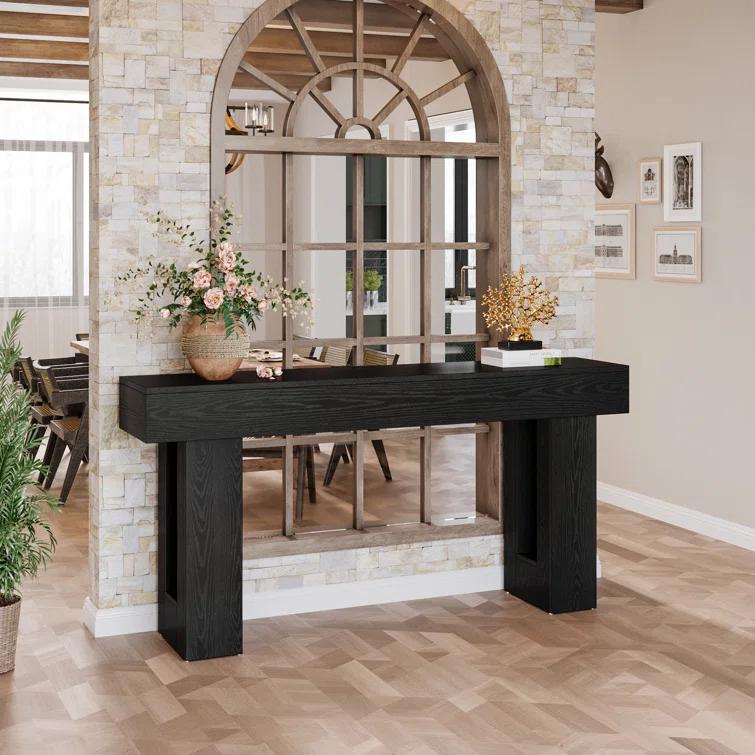 GIODIR 63 Inch Long Console Table, Rustic Wooden Sofa Table Behind Couch, Farmhouse Entryway Table, Industrial Accent Furniture For Entrance, Foyer, Hallway, Living Room