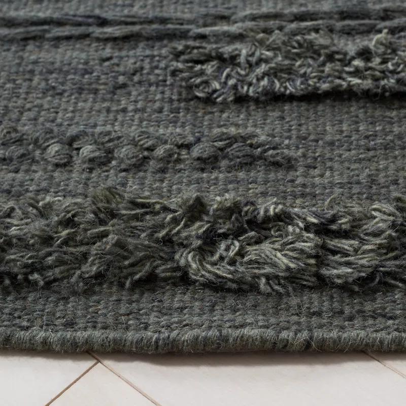 Hartzler Handmade Flatweave Charcoal/Ivory Area Rug