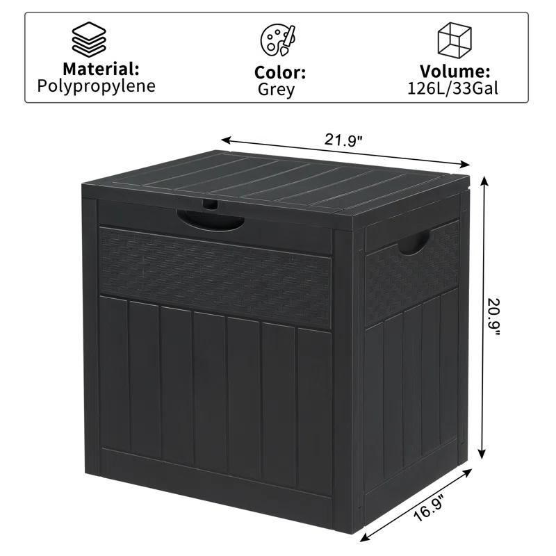 Winado Winado 33 Gallons Water Resistant PVC Deck Box in Gray