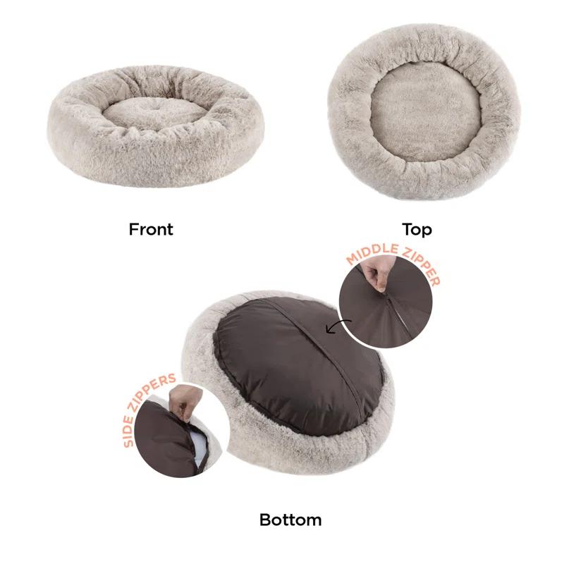 Best Friends By Sheri Best Friends by Sheri SnuggleSoft Faux Fur Memory Foam Calming Donut Bed