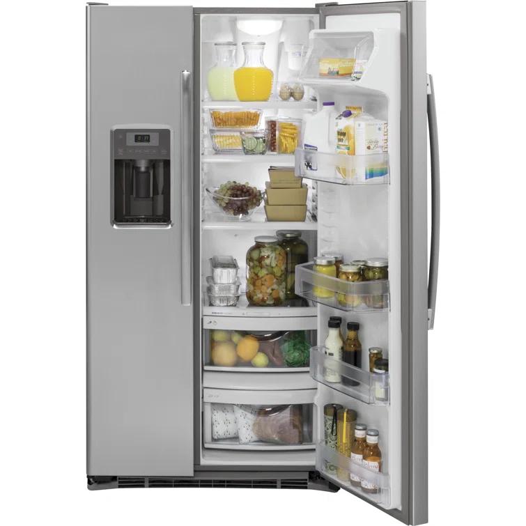 GE Appliances 36" Counter Depth Side-by-Side 21.9 cu. ft. Refrigerator GZS22DSJSS