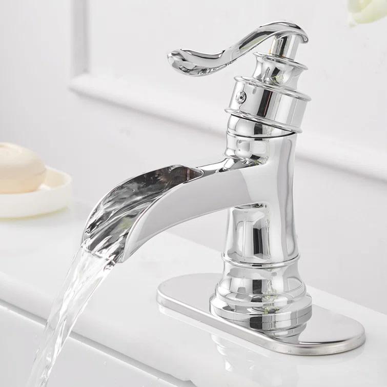 VIBRANTBATH Single-Hole Single-handle Bathroom Faucet with Drain Assembly YZJ9556-C-2