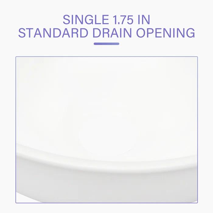 Wenty Wenty 13'' Ceramic Circular Bathroom Sink WFYUKI5855A