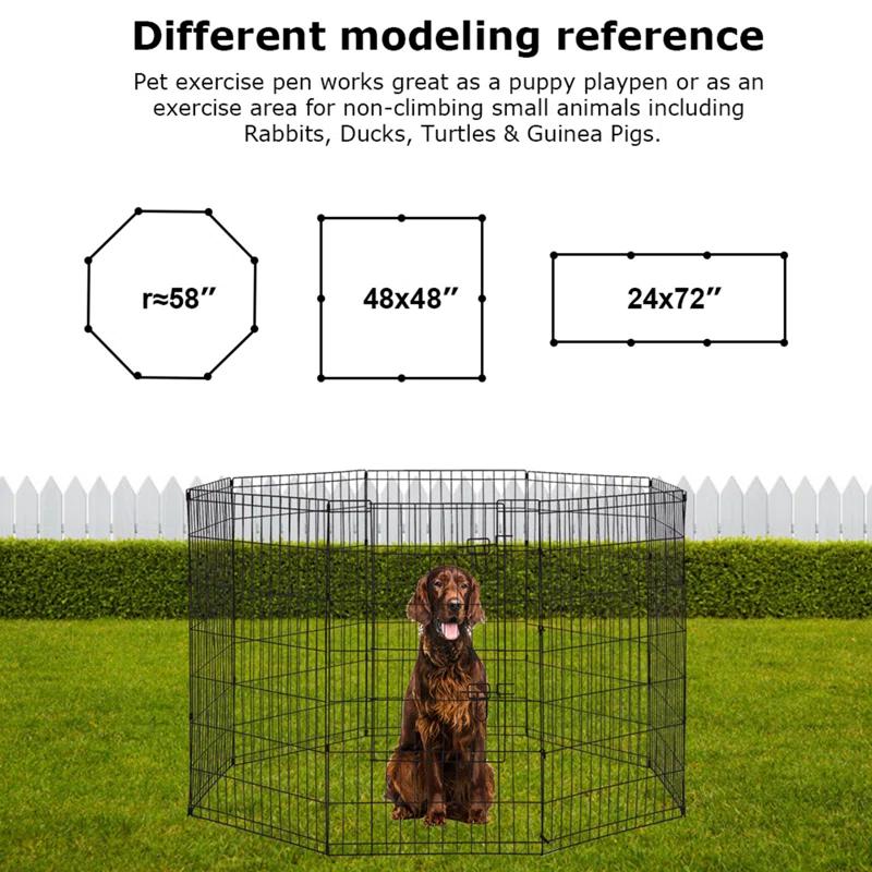 BestPet Puppy Pet Playpen 8 Panel Indoor Outdoor Metal Protable Folding Animal Exercise Dog Fence