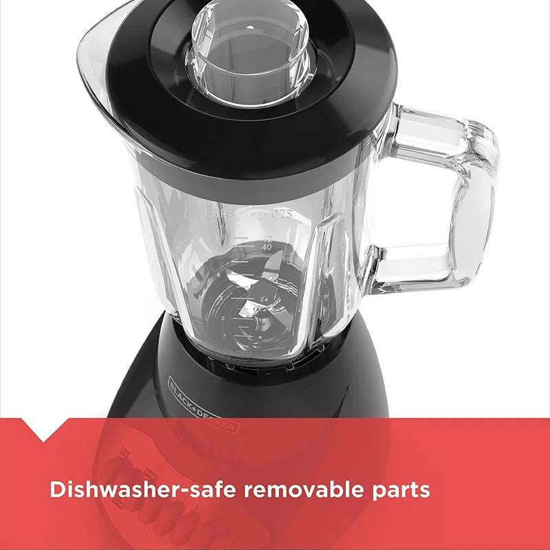 BLACK+DECKER BLACK+DECKER 10-Speed Countertop Blender, BL2010BG, 6-Cup Glass Jar, Dishwasher-Safe, Stainless Steel Blade, Suction Feet