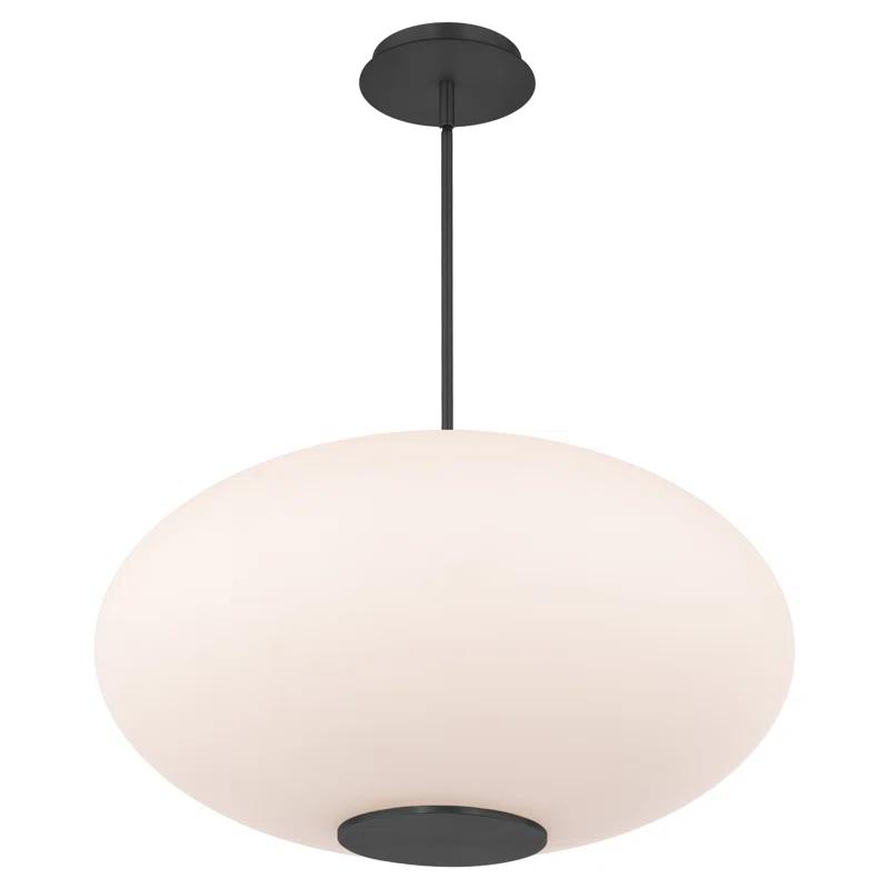 Illusion Dimmable LED Pendant With Oval Shaped Glass Shade, Adjustable Color Temperature