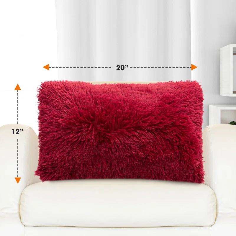 Cheer Collection Cheer Collection Shaggy Hair Decorative Throw Pillows (Set of 2)