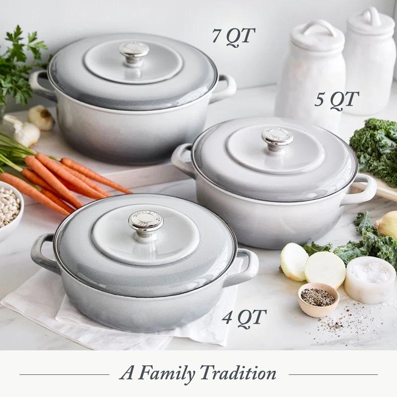 Merten and Storck Merten And Storck 7 Quarts Non-Stick Enameled Cast Iron Round Dutch Oven