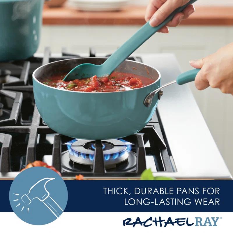 Agave Blue Aluminum Nonstick 3-Quart Saucier Pan