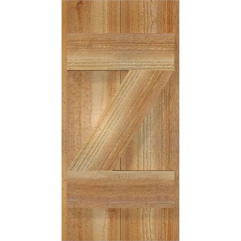 Ekena Millwork TimberCraft 5 3/8" Boards Joined Board-n-Batten Shutters w/Z-Bar, Western Red Cedar (Per Pair) (Set of 2)