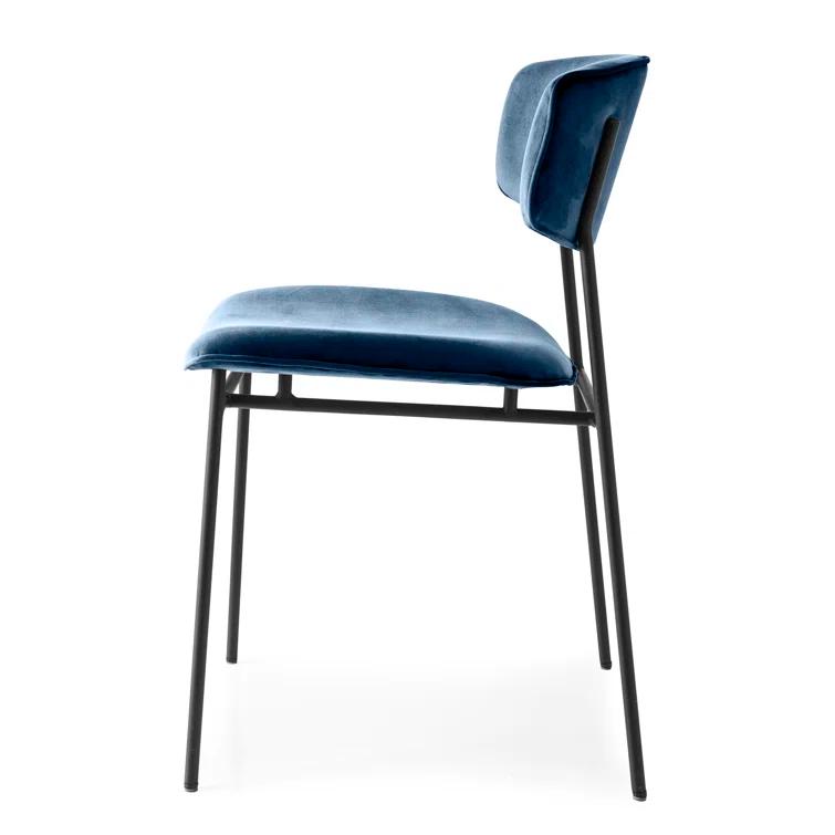 Calligaris Fifties Metal Chair with Upholstered Seat and Back