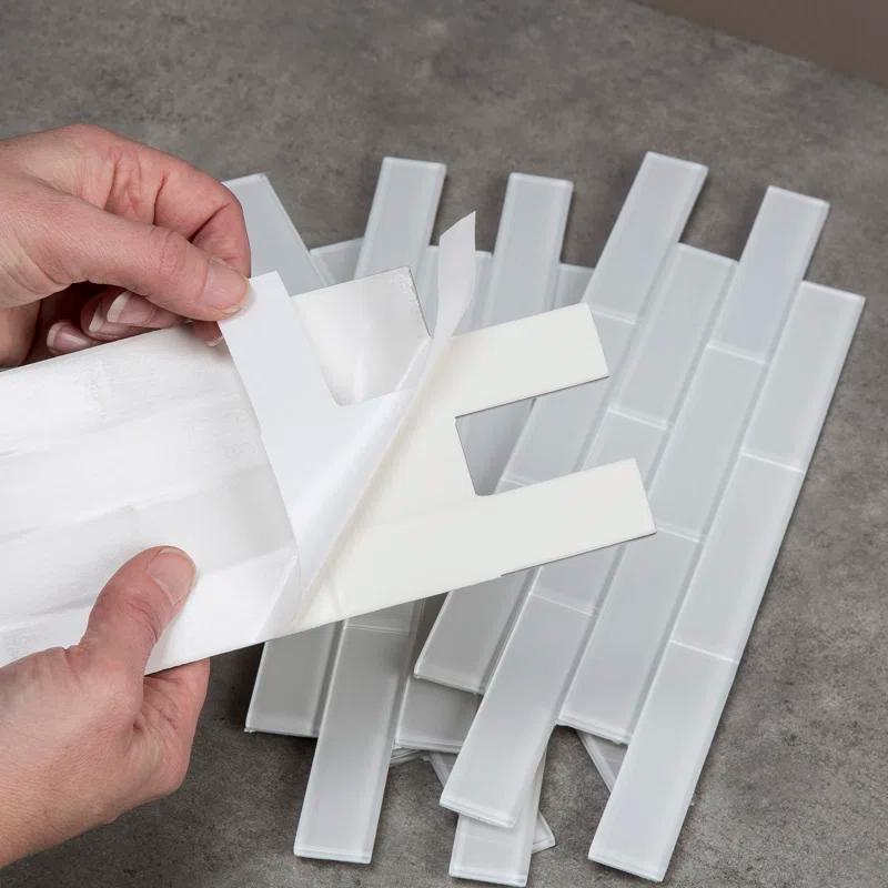 Aspect Aspect Peel and Stick Matted Glass Backsplash Kit in Frost for Kitchen and Bathrooms (15 sq ft Kit)