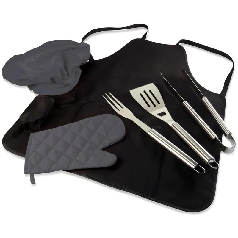 Arlmont & Co. BBQ Apron Tote Pro Grill Set - Heavy Duty BBQ Apron with BBQ accessories