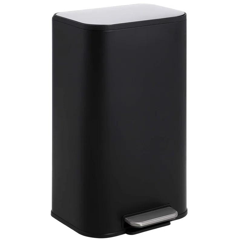 Sangdo Bathroom Trash Can, Small Step Waste Bin with Foot Pedal & Removable Inner Bucket