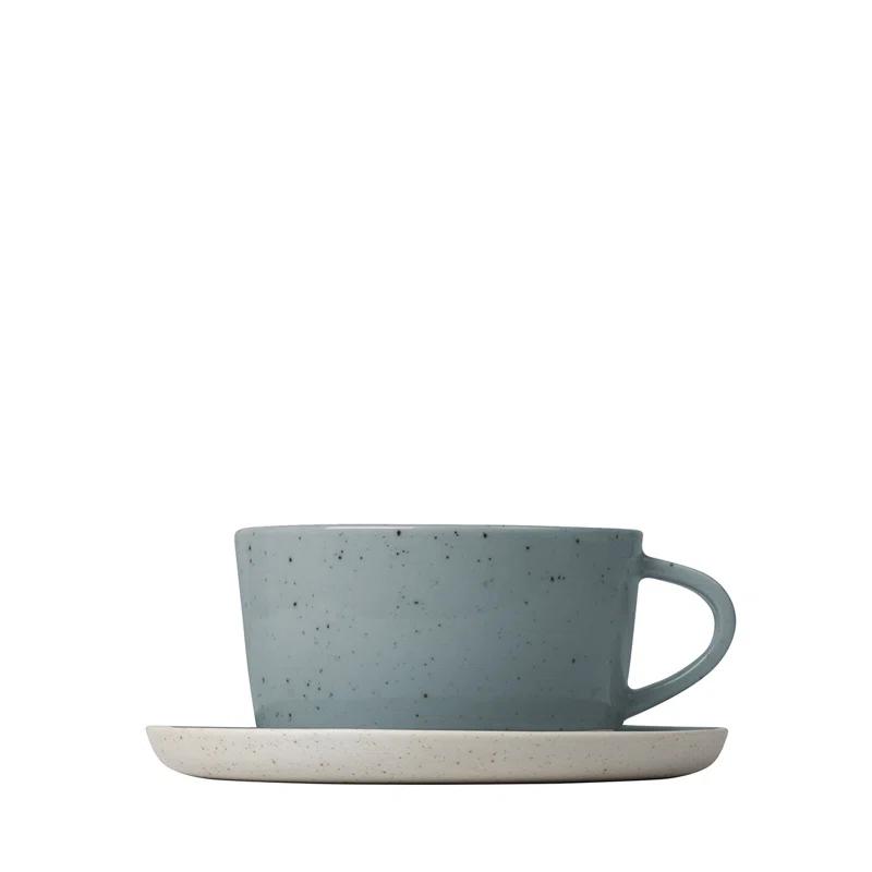 Blomus SABLO Ceramic Tea Cups & Saucers (Set of 2)