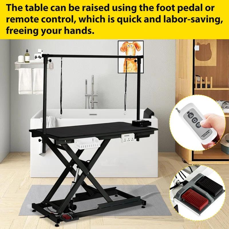 babevy 50'' Electric Dog Grooming Table, Heavy Duty, Height Adjustable Pet Grooming Table | Wayfair