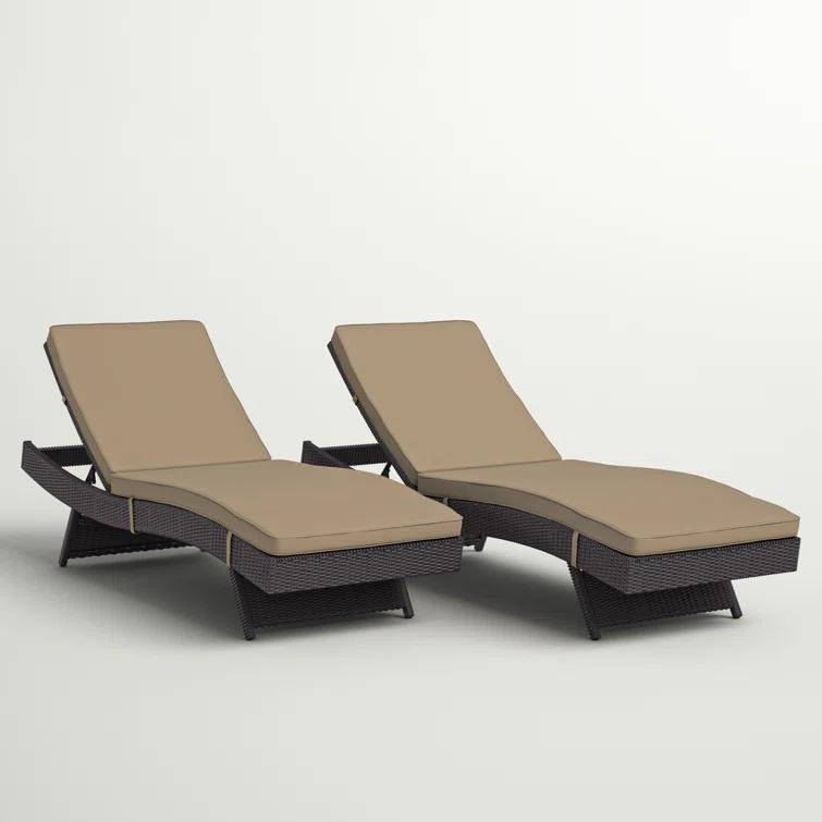Modway Convene Outdoor Patio ChaiseSet of 2 in Espresso Mocha