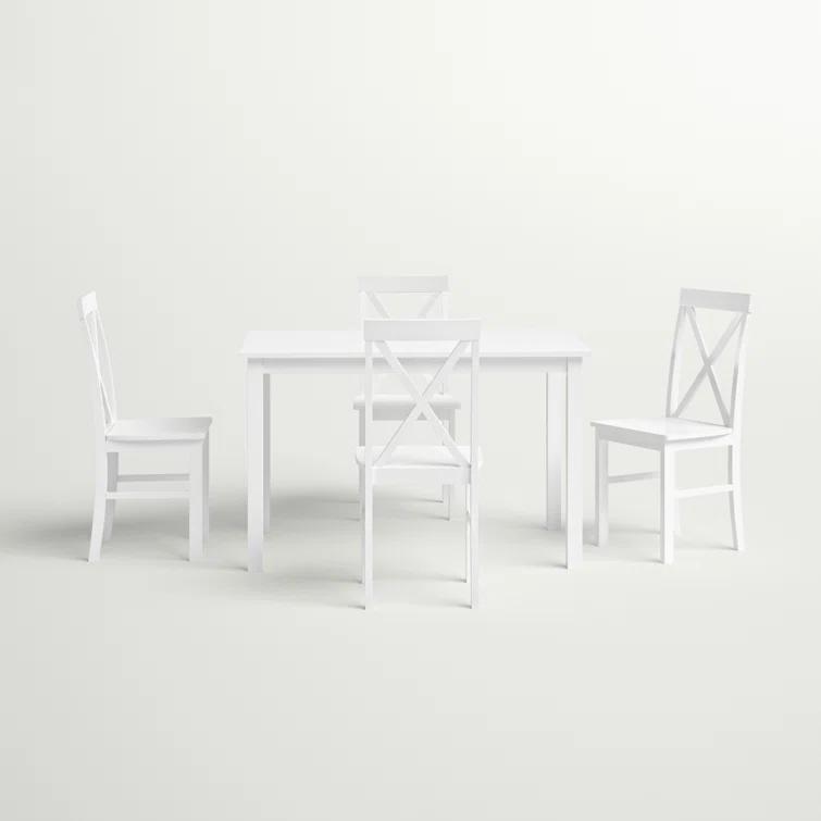 Gracie Oaks 5 - Piece Dining Set with X-Back Chairs
