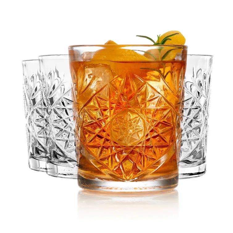 Libbey Classic Libbey Cocktail Hobstar Double Old Fashioned Glasses, 12 oz. (Set of 4)