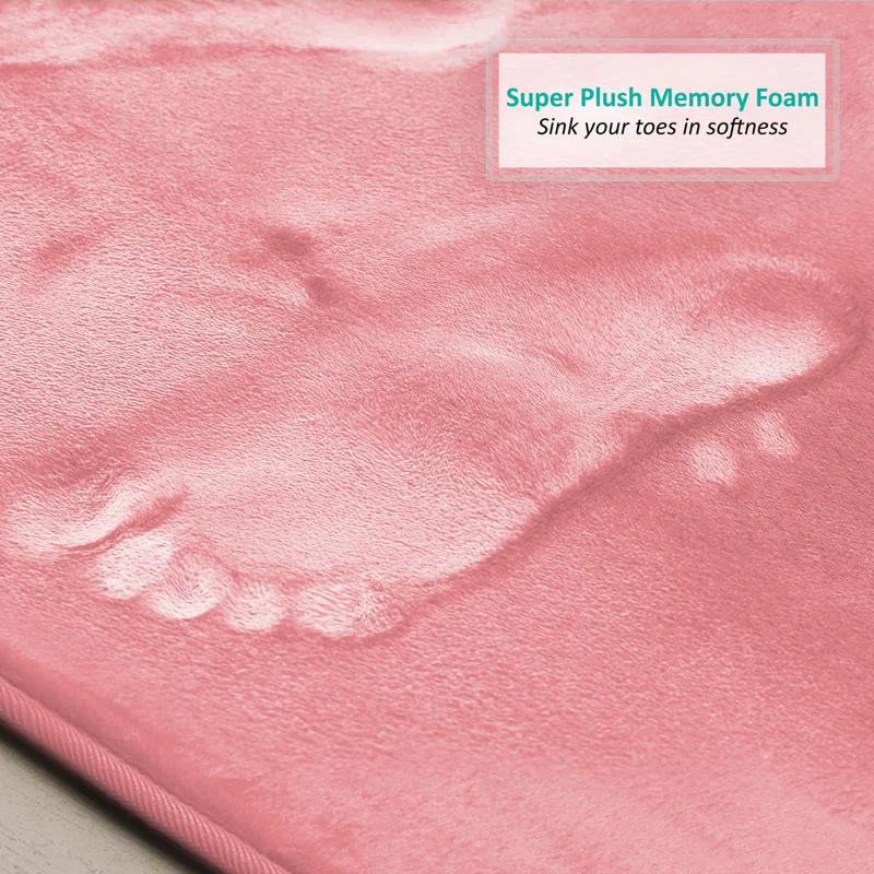 Clara Clark Ultra Soft and Absorbent Memory Foam Bath Rug Set with Non-Slip Backing