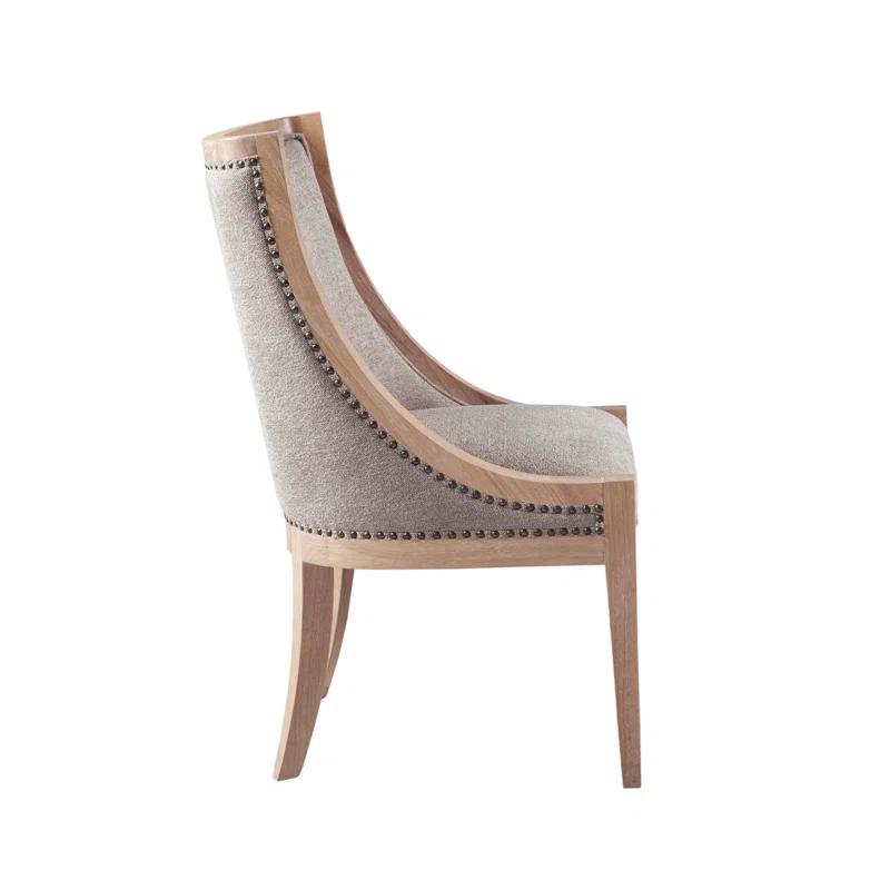 Martha Stewart Martha Stewart Elmcrest Wood Upholstered  Dining Chair with Nailhead Trim