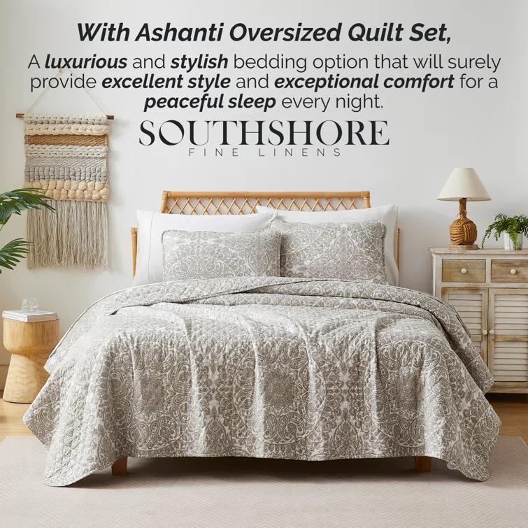SouthShore Fine Linens Ashanti Oversized easy care lightweight Quilt Set by Southshore Fine Linens