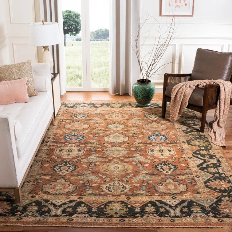 Izmir IZM105 Hand Knotted Area Rug - Red/Black - 9'x12' - Safavieh