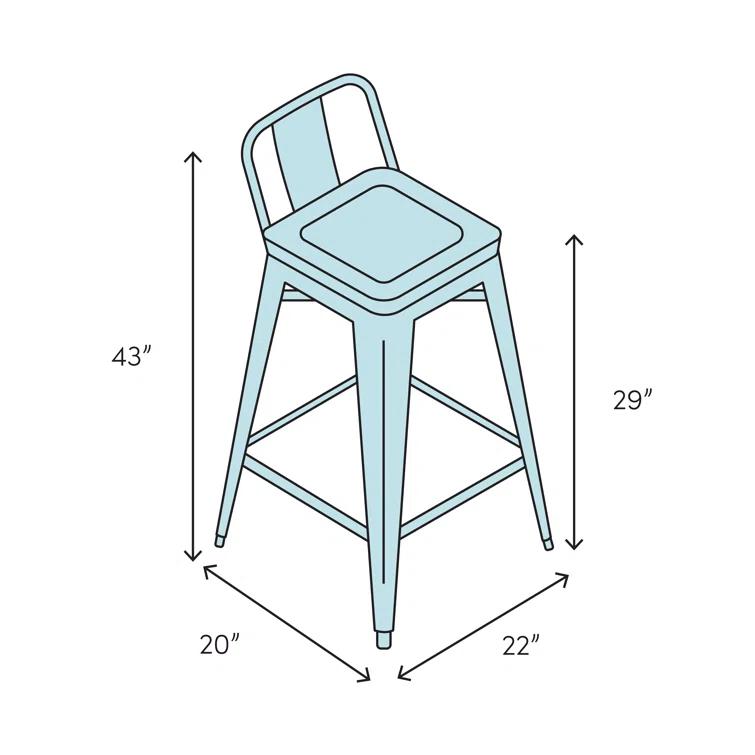 Hokku Designs Weiser Upholstered Counter Stool with Metal Frame