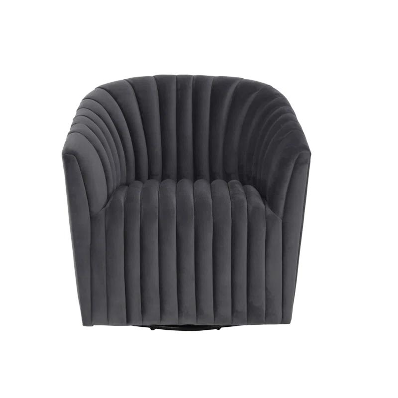Upholstered Swivel Barrel Chair