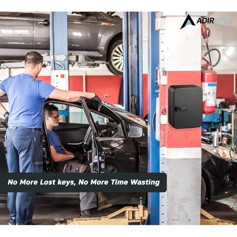 AdirOffice 30-Key Steel Secure Key Cabinet with Combination Lock (Set of 2)