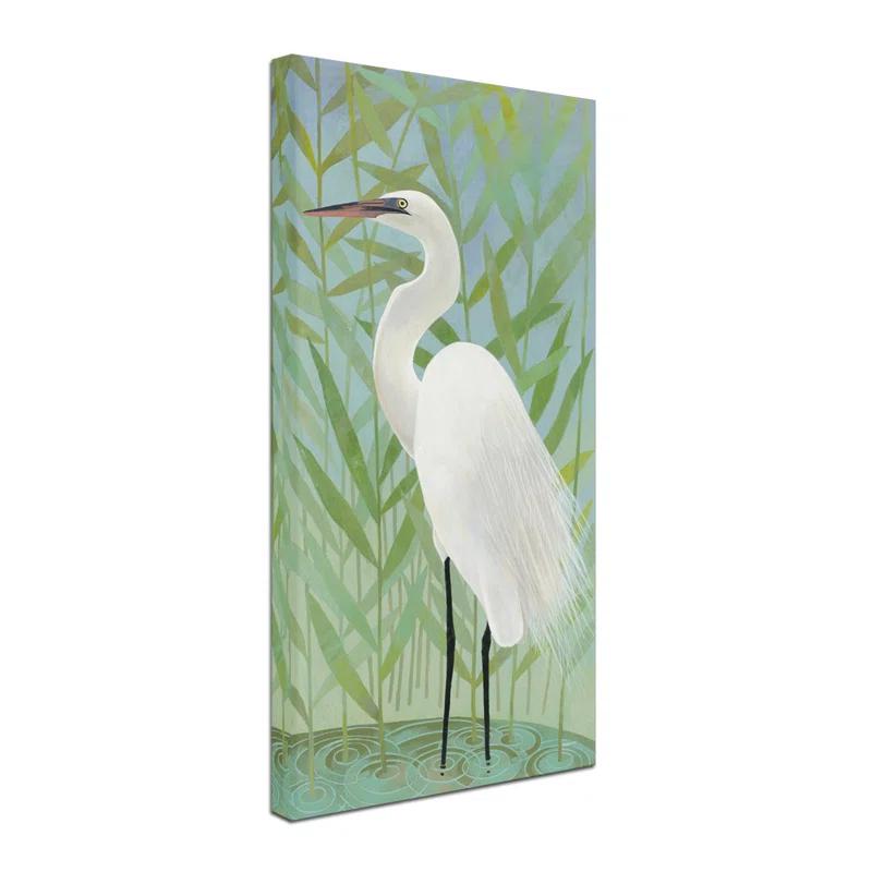 Trademark Fine Art 'Egret by the Shore II' Print on Wrapped Canvas | Wayfair