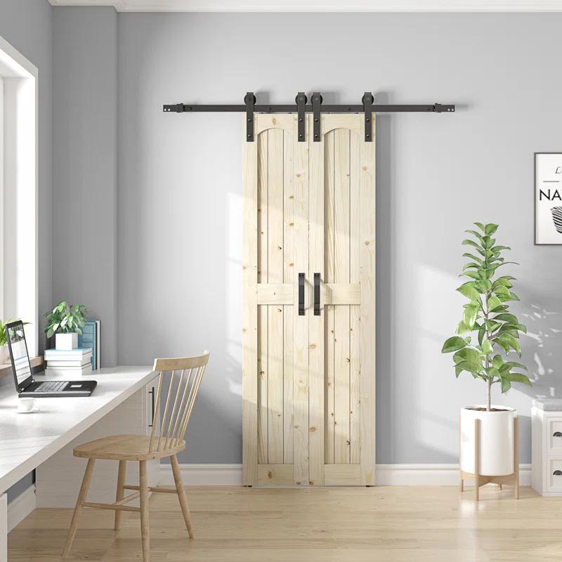 Coast Sequoia 84'' Solid Wood Barn Doors with Installation Hardware Kit Barn Door