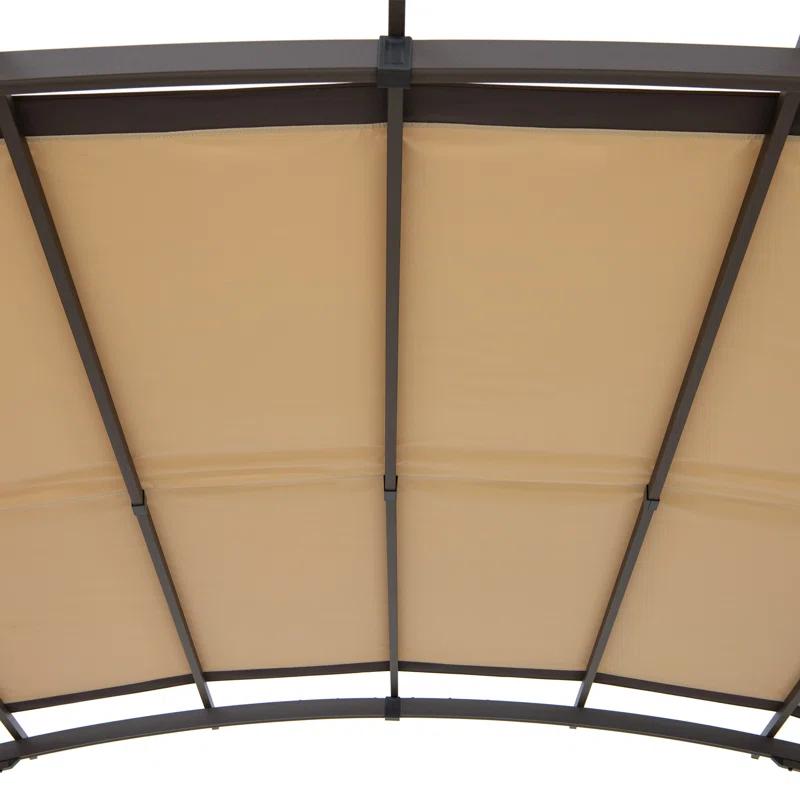 Sunjoy Sunjoy Lindt 9.5 x 11 ft. Outdoor Steel Arched Pergola with Adjustable Canopy for Patio, Backyard, and Garden