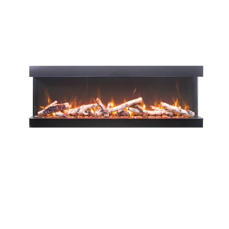 Amantii 72-TRU-VIEW-XL XT – 72″ Wide X 22″ In Height –3 Sided Glass / Indoor Or Outdoor Electric Fireplace